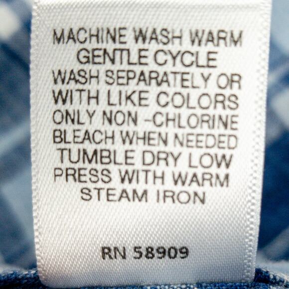 Cremieux Linen Blend Shirt Men's Small Button-Up Short Sleeve Blue Plaid - Picture 8 of 12